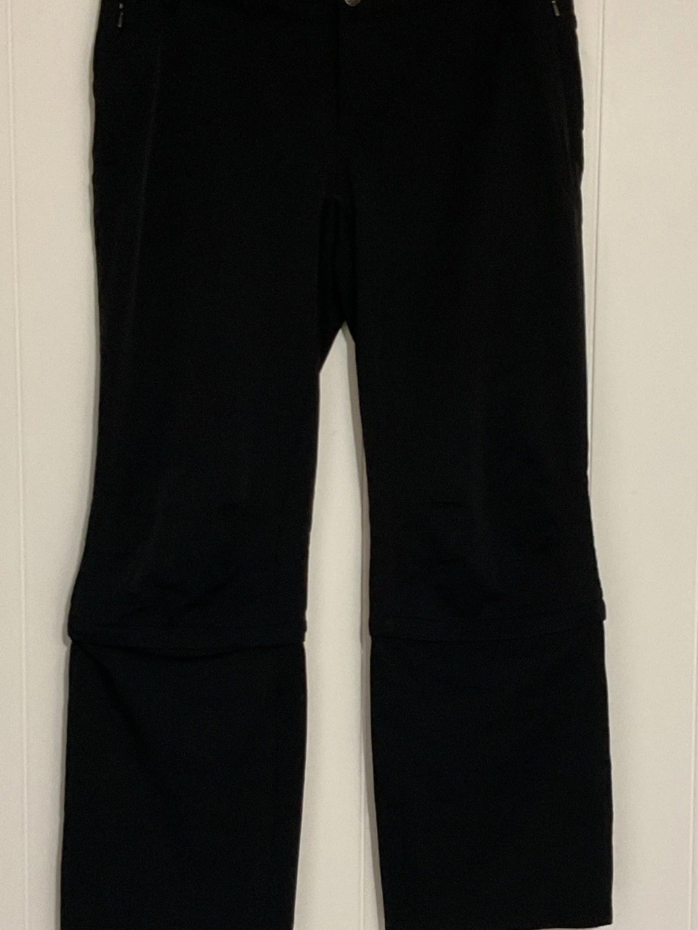 REI Women's Petite 10P Black Convertible Hiking Pants Stretch Zip Pockets
